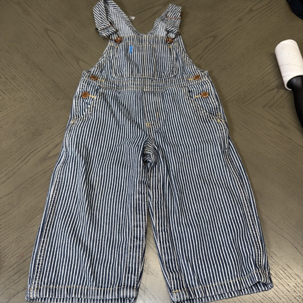 2011 18m Genuine‎ Kids Oshkosh Overall Stripped Denim